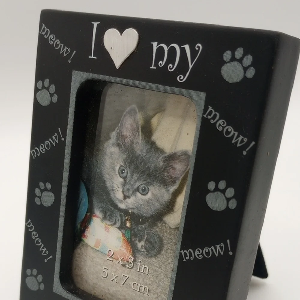 I Love My Cat Photo Frame - Black